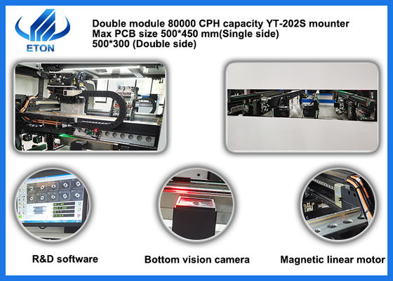 Multifunctionele Oogst en Plaatsmachine 32 de Plaatsingsmachine van SMT van de Hoofden80000cph Dubbele Module