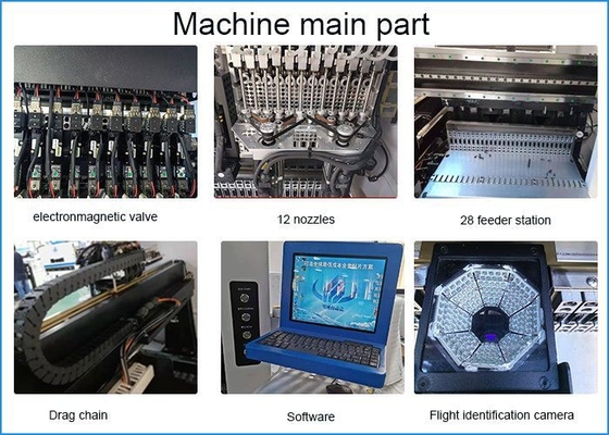 0402 SMT die Machine 45000CPH met 10 Hoofdpcb-Assemblagemachine opzetten