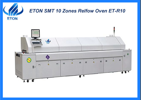 10 Verwarmingszones 50-700 mm PCB-reflowoven SMT-productiemachine