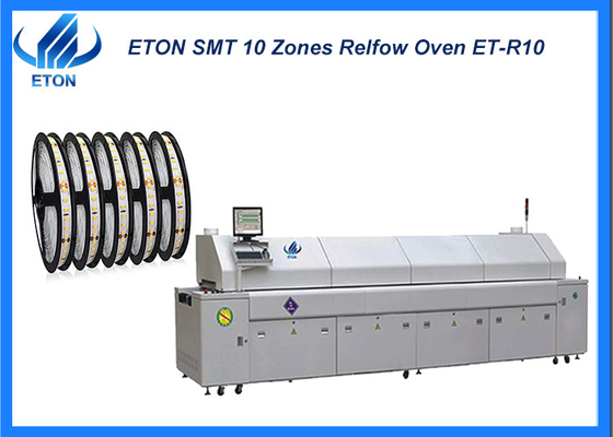 10 Verwarmingszones 50-700 mm PCB-reflowoven SMT-productiemachine